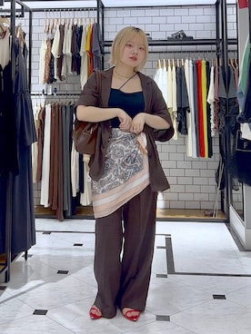 「スカーフ」｜「アイテム（ジャケット/アウター）」を使った、asuuu33さん（レディース・155cm）の夏コーディネート