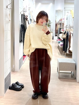 「アイテム（スウェットパンツ）」を使った、asuuu33さん（レディース・155cm）の冬コーディネート