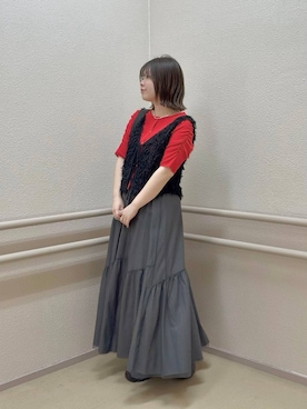 「LOWRYS FARM（ローリーズファーム）のボリュームローファー　634544（ローファー、ブラック系）」を使った、asuuu33さん（レディース）の春コーディネート