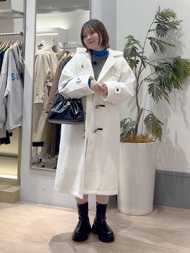 「アイテム（ダッフルコート）」を使った、asuuu33さん（レディース・155cm）の冬コーディネート
