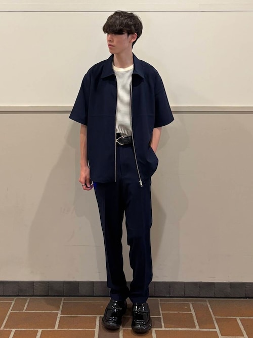 2wayストレッチジップアップ半袖シャツ