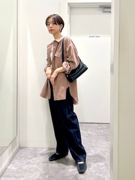 「GLOBAL WORK（グローバルワーク）のGOODデニムバギーパンツ/498388（デニムパンツ）」を使った、hikaruさん（レディース・161cm）の秋コーディネート