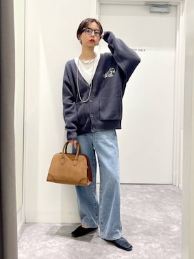 「GLOBAL WORK（グローバルワーク）のGOODデニムバギーパンツ/498388（デニムパンツ）」を使った、hikaruさん（レディース・161cm）の秋コーディネート