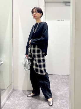 「GLOBAL WORK（グローバルワーク）のGOODデニムバギーパンツ/498388（デニムパンツ）」を使った、hikaruさん（レディース・161cm）の秋コーディネート