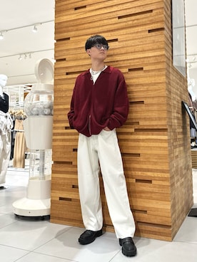 「アイテム（ローファー）」を使った、くおんさん（メンズ・172cm）の秋コーディネート