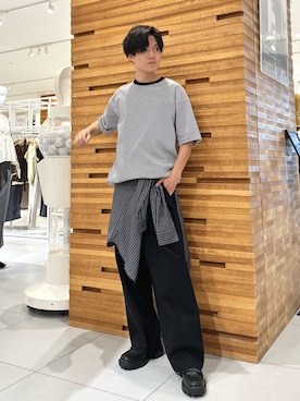 「黒」｜「アイテム（パンツ）」を使った、くおんさん（メンズ・172cm）の秋コーディネート