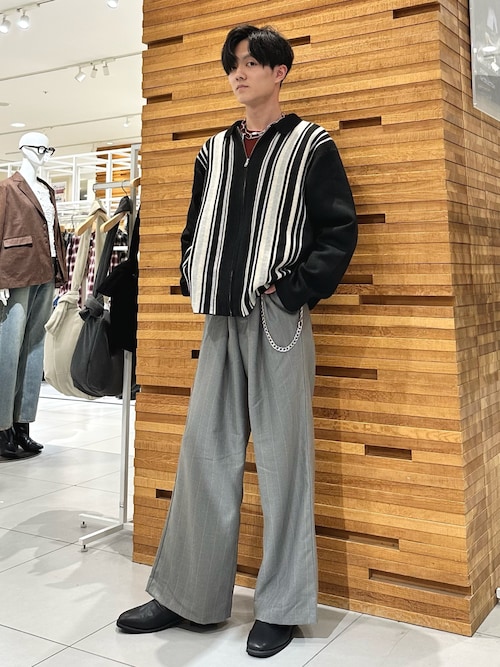 セール】ストライプZIPニットシャツ（ニット/セーター）｜SENSE OF