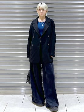 「PAGEBOY（ページボーイ）のサイドタックルーズウラケパンツ/イージーパンツ【4color・2size】（スウェットパンツ）」を使った、たなべさん（レディース・156cm）の秋コーディネート