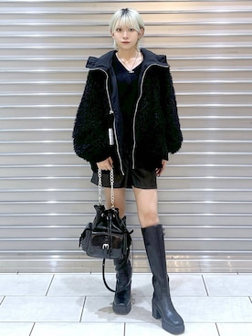 「PAGEBOY（ページボーイ）の【選べる着丈/前後2WAY/マシンウォッシャブル】マルチWAYネックプルオーバー/ニット（ニット/セーター）」を使った、たなべさん（レディース・156cm）の秋コーディネート