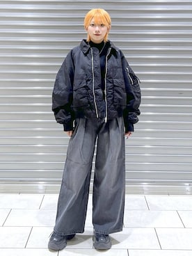 「PBLIM（ページボーイリム）のアイテム（ブルゾン）」を使った、たなべさん（レディース・156cm）の秋コーディネート