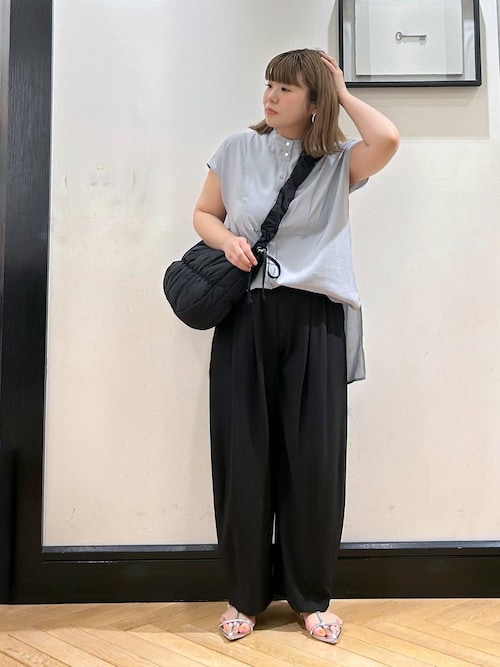 Damson Madder 黒 シャーリング サテン バッグ ショルダー セール】＜CITEN＞シャーリングドロストビッグショルダーバッグ