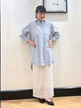 「アイテム（シャツワンピース）」を使った、ap erikaさん（レディース・157cm）の秋コーディネート
