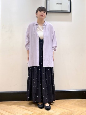 「アイテム（バレエシューズ）」を使った、ap erikaさん（レディース・157cm）の夏コーディネート