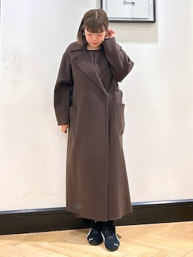 「アイテム（ステンカラーコート）」を使った、ap erikaさん（レディース・157cm・30代）の秋コーディネート