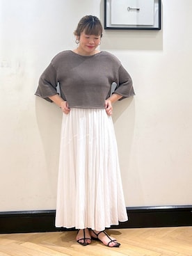 「アイテム（ニット/セーター）」を使った、seさん（レディース・157cm・30代）の夏コーディネート