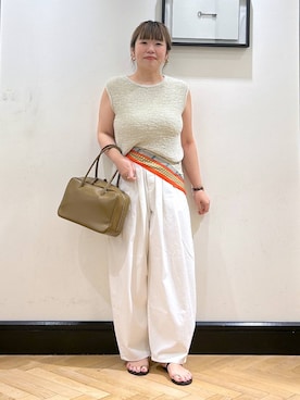 「女子会」｜「アイテム（財布/小物）」を使った、seさん（レディース・157cm）の夏コーディネート
