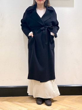 「アイテム（ステンカラーコート）」を使った、ap erikaさん（レディース・157cm・30代）の秋コーディネート