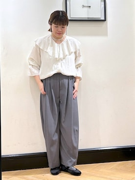 「アイテム（バレッタ/ヘアクリップ）」を使った、ap erikaさん（レディース・157cm）の秋コーディネート
