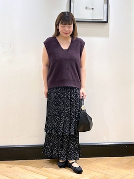 「アイテム（ベスト）」を使った、ap erikaさん（レディース・157cm・30代）の秋コーディネート