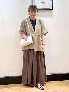 「A part by（アパートバイ）のクロスフラットサンダル（サンダル）」を使った、seさん（レディース・157cm・30代）の夏コーディネート