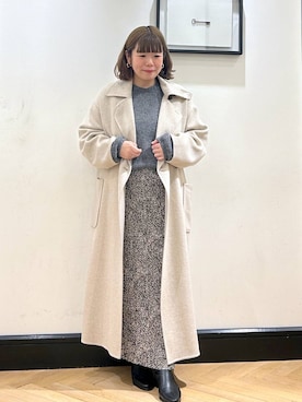 「アイテム（ステンカラーコート）」を使った、ap erikaさん（レディース・157cm・30代）の秋コーディネート