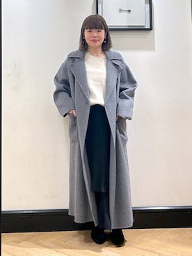 「アイテム（ステンカラーコート）」を使った、ap erikaさん（レディース・157cm・30代）の秋コーディネート
