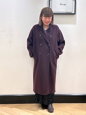 「アイテム（チェスターコート）」を使った、ap erikaさん（レディース・157cm・30代）の秋コーディネート