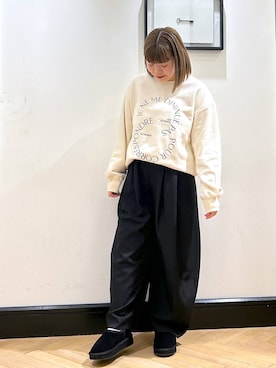 「アイテム（スウェット）」を使った、ap erikaさん（レディース・157cm・30代）の冬コーディネート