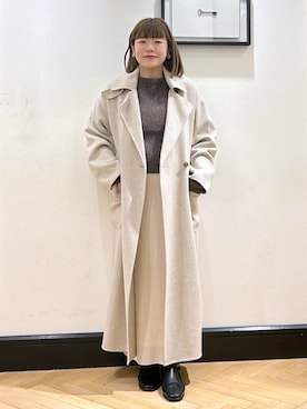 「アイテム（ステンカラーコート）」を使った、ap erikaさん（レディース・157cm・30代）の秋コーディネート