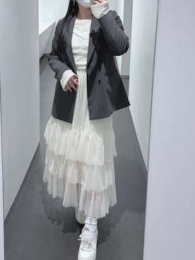 「EDWIN（エドウィン）のアイテム（シューズ）」を使った、nananakanoさん（レディース・161cm）の春コーディネート