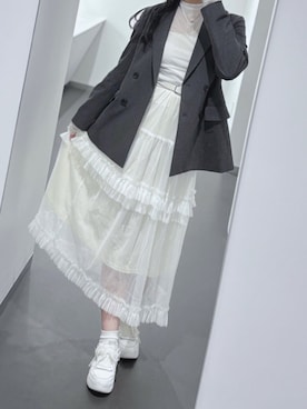 「アイテム（テーラードジャケット）」を使った、nananakanoさん（レディース・161cm）の秋コーディネート