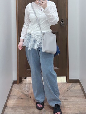 「GU（ジーユー）のアイテム（アクセサリー）」を使った、nananakanoさん（レディース・161cm）の夏コーディネート