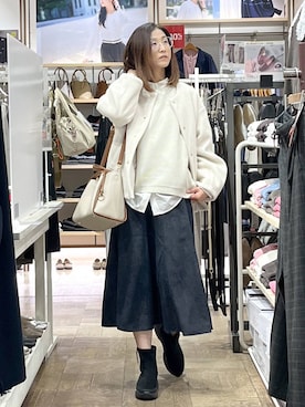 「アイテム（スカート）」を使った、nibakeryさん（レディース・168cm・40代）の秋コーディネート