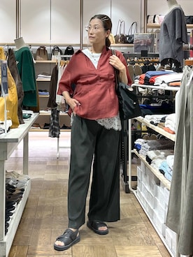 「アイテム（サンダル）」を使った、nibakeryさん（レディース・168cm・40代）の夏コーディネート