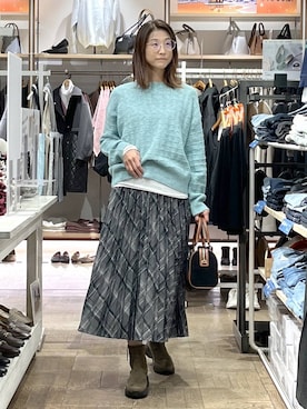 「アイテム（ボストンバッグ）」を使った、nibakeryさん（レディース・168cm・40代）の冬コーディネート