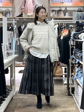 「アイテム（その他ヘアアクセサリー）」を使った、nibakeryさん（レディース・168cm）の冬コーディネート