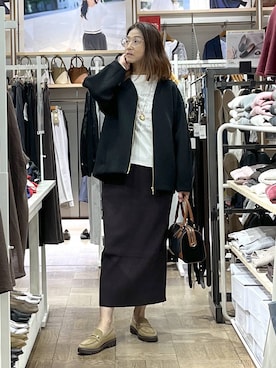 「アイテム（バッグ）」を使った、nibakeryさん（レディース・168cm・40代）の秋コーディネート