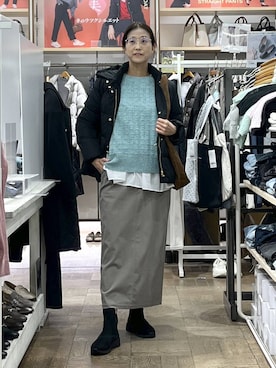 「アイテム（ダウンジャケット/コート）」を使った、nibakeryさん（レディース・168cm・40代）の秋コーディネート