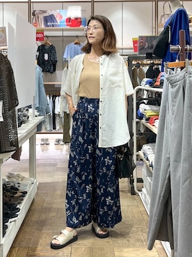 「サマ見え_GLOBAL WORK」｜「アイテム（アクセサリー）」を使った、nibakeryさん（レディース・168cm）の夏コーディネート