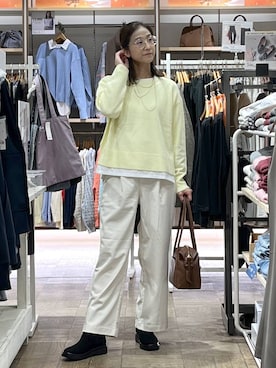 「アイテム（ボストンバッグ、ブラウン系）」を使った、nibakeryさん（レディース・168cm）の冬コーディネート