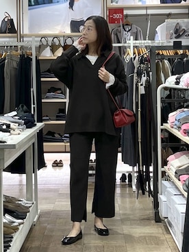 「アイテム（バレエシューズ）」を使った、nibakeryさん（レディース・168cm）の秋コーディネート