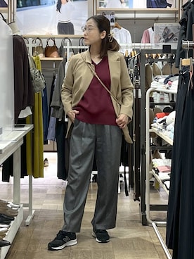 「アイテム（バレッタ/ヘアクリップ）」を使った、nibakeryさん（レディース・168cm）の秋コーディネート
