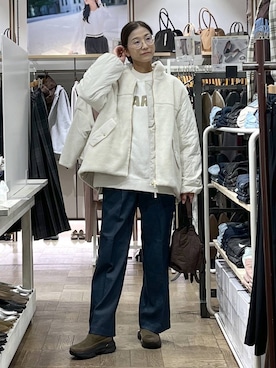 「アイテム（ヘアアクセサリー）」を使った、nibakeryさん（レディース・168cm・40代）の秋コーディネート