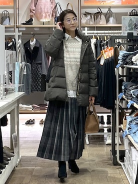 「アイテム（その他ヘアアクセサリー）」を使った、nibakeryさん（レディース・168cm）の冬コーディネート