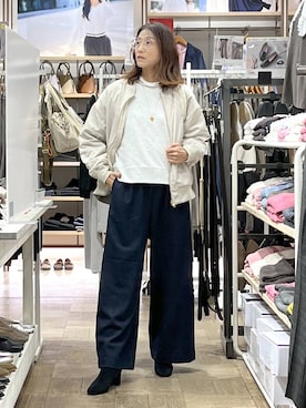 「アイテム（トートバッグ）」を使った、nibakeryさん（レディース・168cm・40代）の秋コーディネート