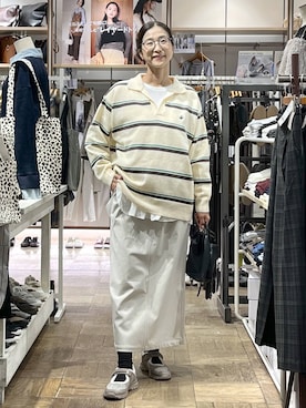 「アイテム（シュシュ）」を使った、nibakeryさん（レディース・168cm）の秋コーディネート