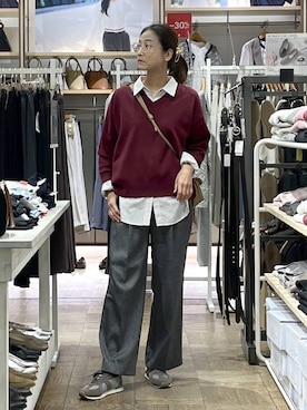 「アイテム（バレッタ/ヘアクリップ）」を使った、nibakeryさん（レディース・168cm）の秋コーディネート