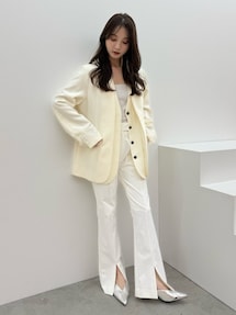 LAYERED COLLARLESS JK｜ノーカラージャケット | ELENDEEK （エレン