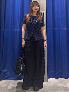 「PAGEBOY（ページボーイ）のアソート2WAYバッグ（トートバッグ、ブラック系）」を使った、アイさん（レディース・154cm）の春コーディネート