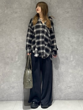 「PAGEBOY（ページボーイ）のサイドタックルーズウラケパンツ/イージーパンツ【4color・2size】（スウェットパンツ）」を使った、アイさん（レディース・154cm）の秋コーディネート